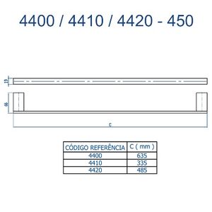 Porta toalha reto medio 4420 ch450