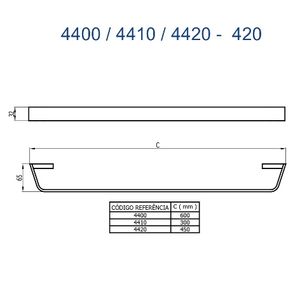 Porta toalha reto longo 4400 ch420