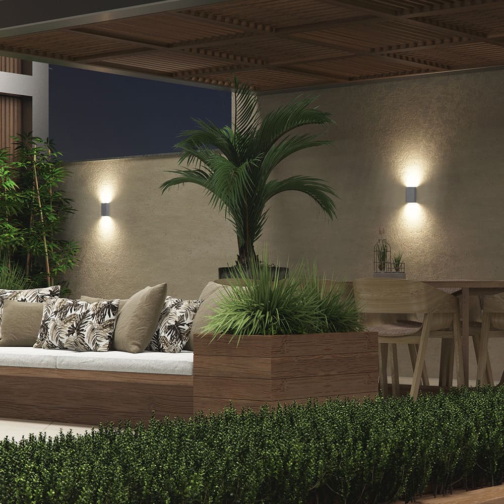 Arandela Frankfurt 125mm AL 2 Fachos G 1xG9 Cinza Concreto Blumenau Iluminação