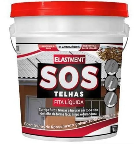 Tinta Impermeabilizante Fita Líquida Para Telhas Cerâmicas E Fibrocimento Cor Branco 900Ml Sos Telhas Drylevis