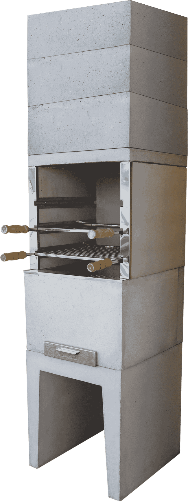 Churrasqueira Concreto Refratário Atacadão Lazer 50cm Coifa Prolongada