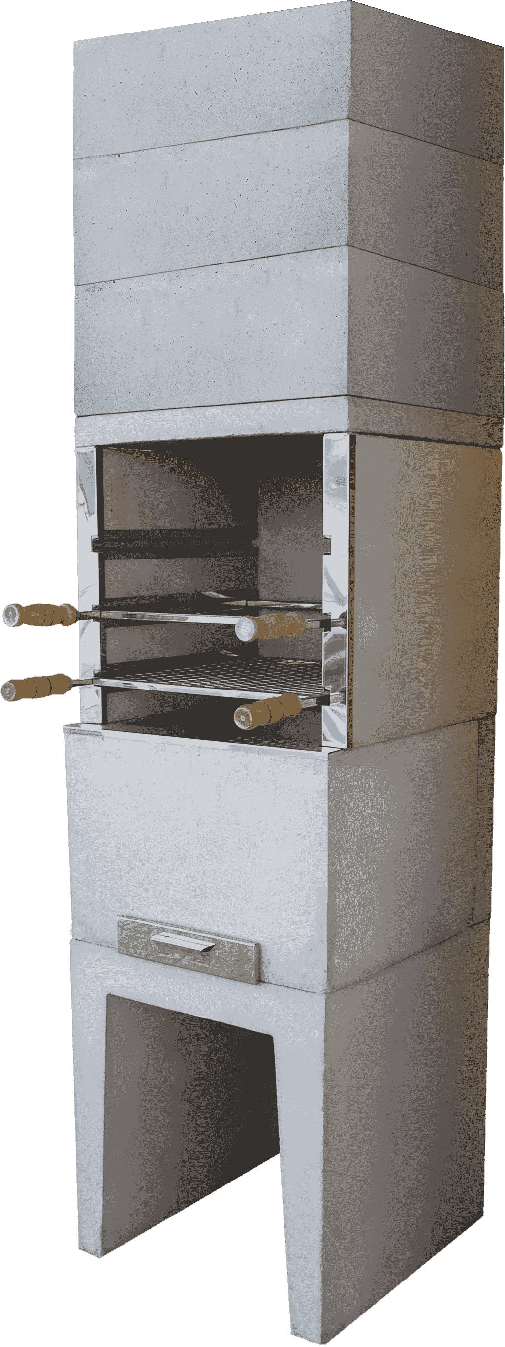 Churrasqueira Concreto Refratário Atacadão Lazer 50cm Coifa Prolongada