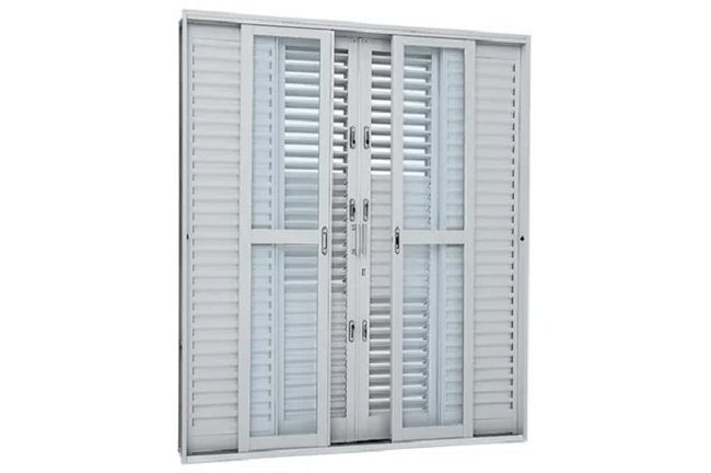 Porta Balcao De Correr Mult 6Fls 217X200X16,5Cm - Branco - Pratika