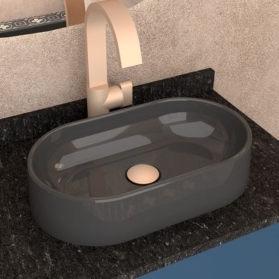 Telhanorte | Cuba De Apoio Nimbus 43x8x25 Oval Preta Cozimax