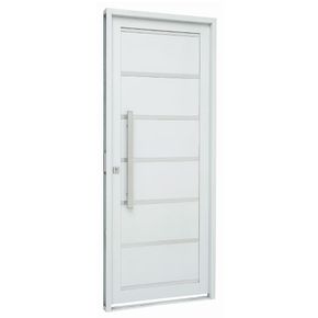 【poromeria-923】 Porta Aço Lambri Com Puxador De Inox Direita 83X215X12 Qualitysol