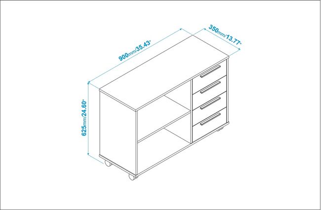 Balcao-1-Prateleira-4-Gavetas-Branco-Mdp-15Mm-2422131