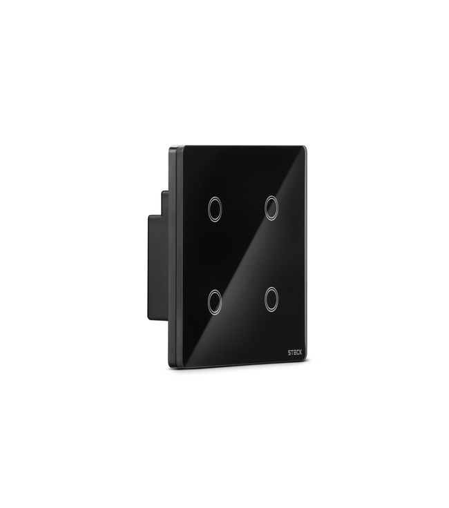 Interruptor Smarteck 4X4 4 Modulos Touch Preto