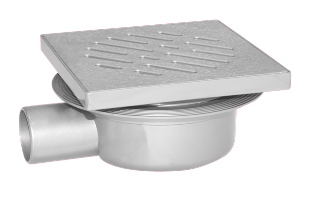 Ralo Sifonado Regulavel 14X14Cm Abs Cinza Odem