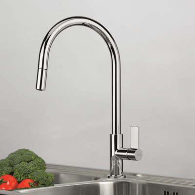 Telhanorte | Misturador Monocomando Smarte Pull Out Inox Alto