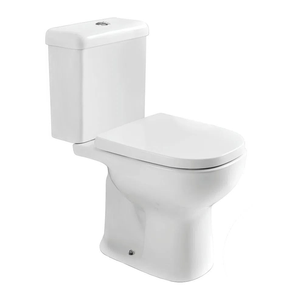Vaso Sanitário com Caixa Acoplada e Acessórios de Instalação e Assento Pp Soft Close Branco Etna Icasa