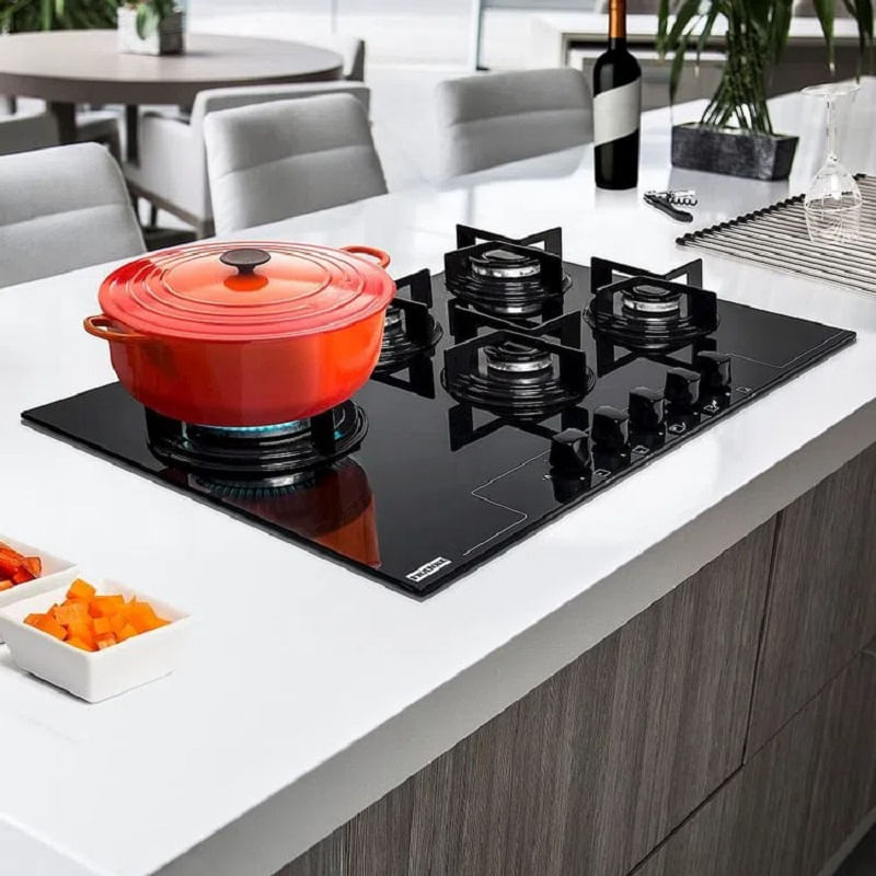 Cooktop a Gás Glass 75 GTC Inox Franke