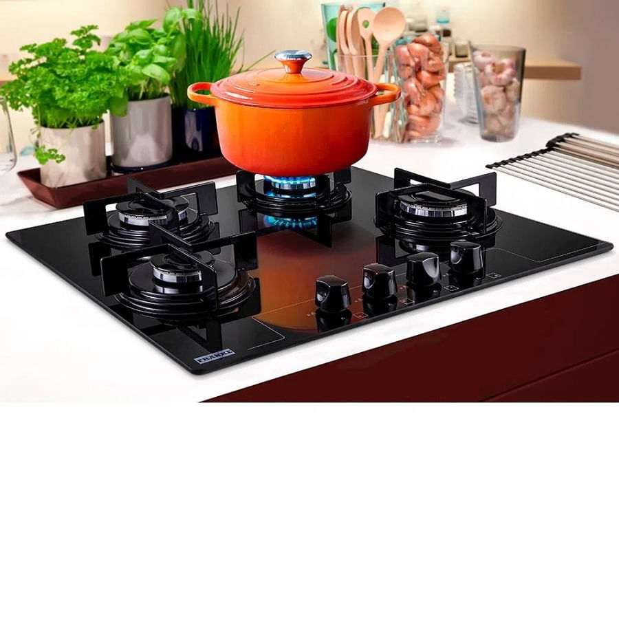 Cooktop Glass 604 4 Bocas Bivolt Preto Franke