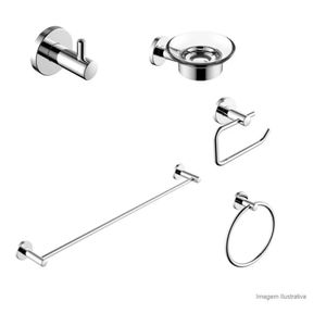Kit de Acessórios Alterna para Banheiro 5 Peças Round Cromado