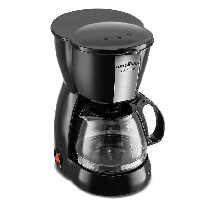 Cafeteira Elétrica Inox CP15 220V 15 Xícaras preta Britânia