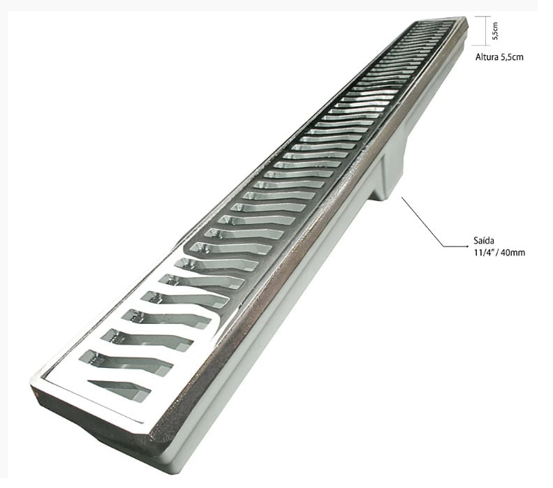 Conjunto Em Alumínio Formado Por Grelha Elegance Super Reforçada E Porta-Grelha Na Medida De 15x30cm Acabamento Martelado-Costa Navarro