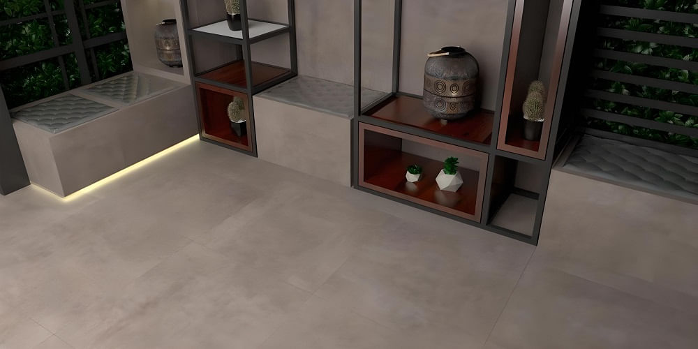 Porcelanato Denver Cinza Natural 71,6x71,6cm Caixa com 2,56m² Retificado Villagres