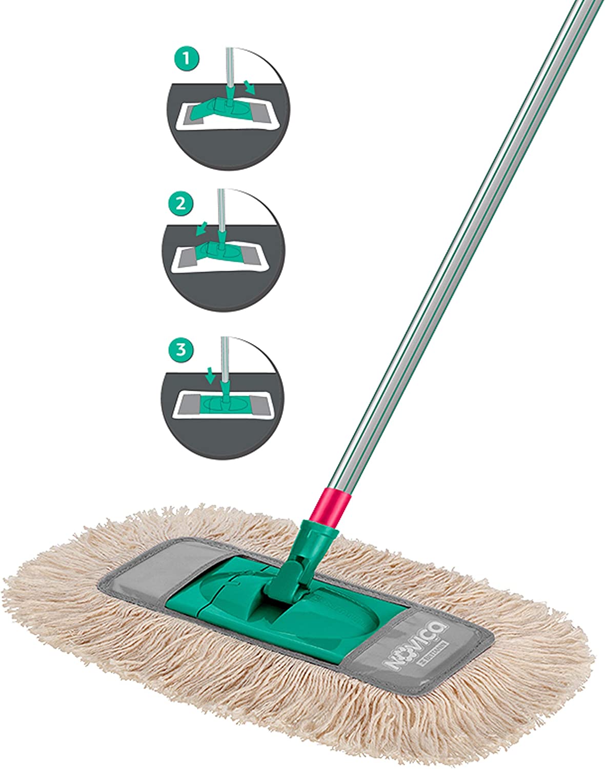 Mop Tira Pó Noviça Algodão Com Cabo 1X6 1342 Bettanin