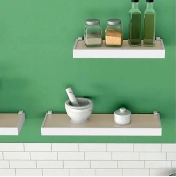 Prateleira nogueira 4X20X60CM moldura branca duetto