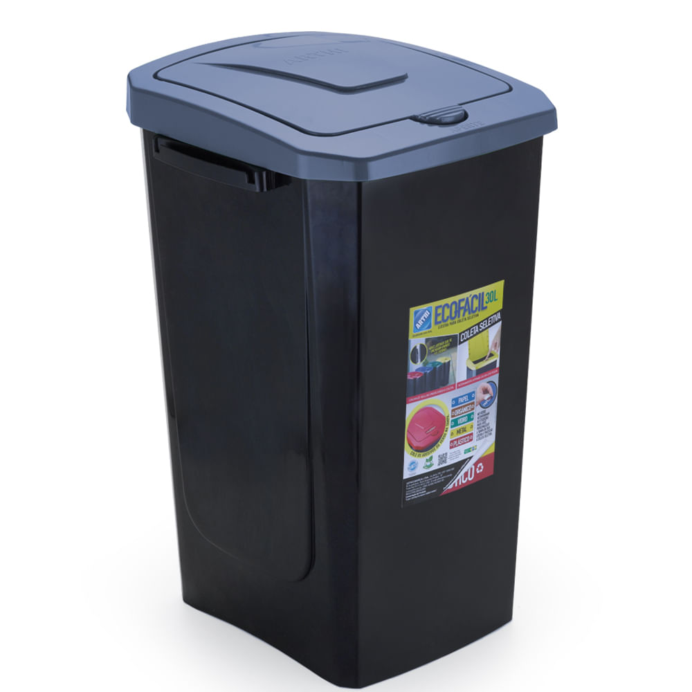 Lixeira Eco Fácil 30 litros com tampa Arthi