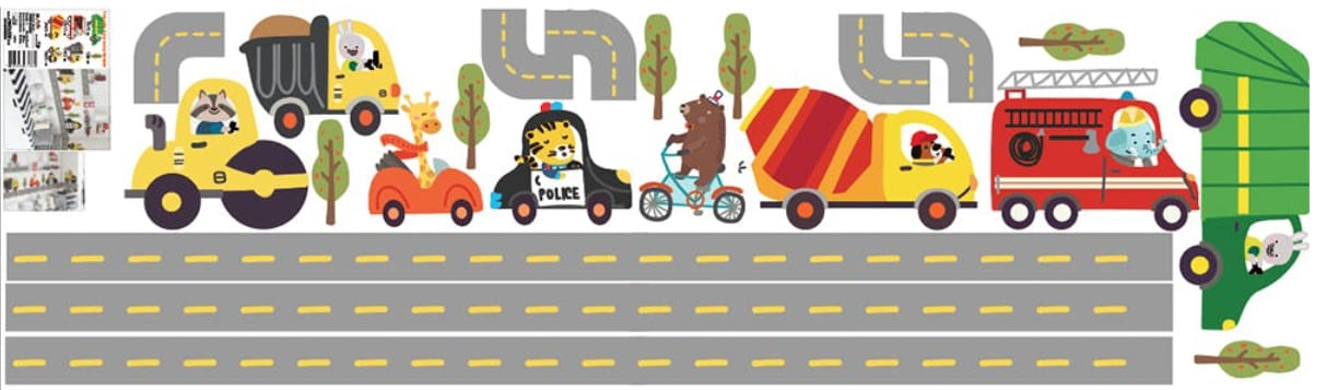 Adesivo de Parede Trânsito na Cidade Grudado