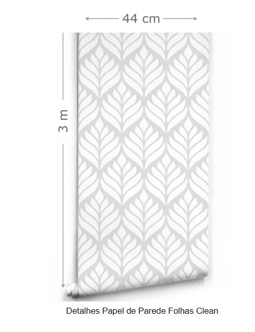 Papel de Parede Adesivo Rolo 3mx45cm Folhas Clean Grudado