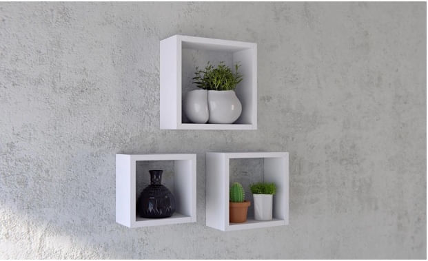 Nicho Branco Decorare Prat-k (Kit 3 pçs)