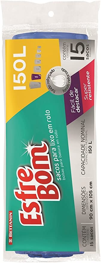Saco Para Lixo Rolo 150L Esfrebom 1X12 Bt312 Bettanin