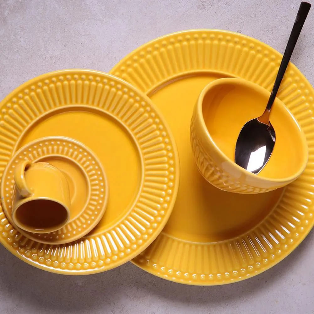 Corona bowl alto relieve amarelo 550ml YOI