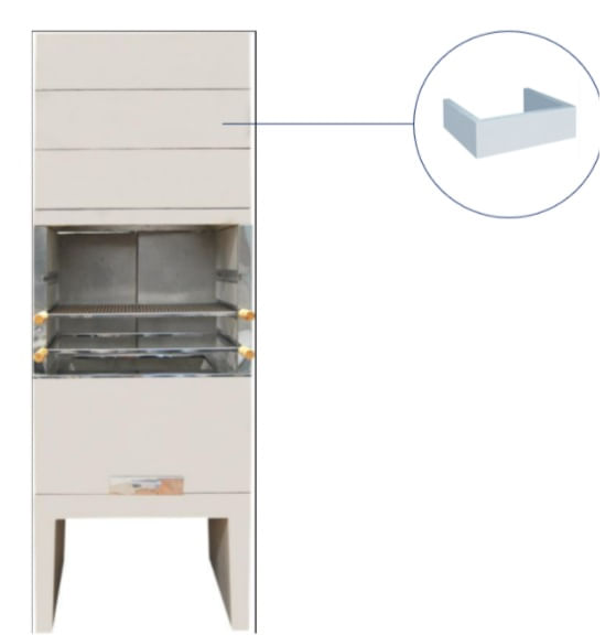 Churrasqueira Concreto Refratário Atacadão Lazer 63cm Coifa (Prolongadores não inclusos )