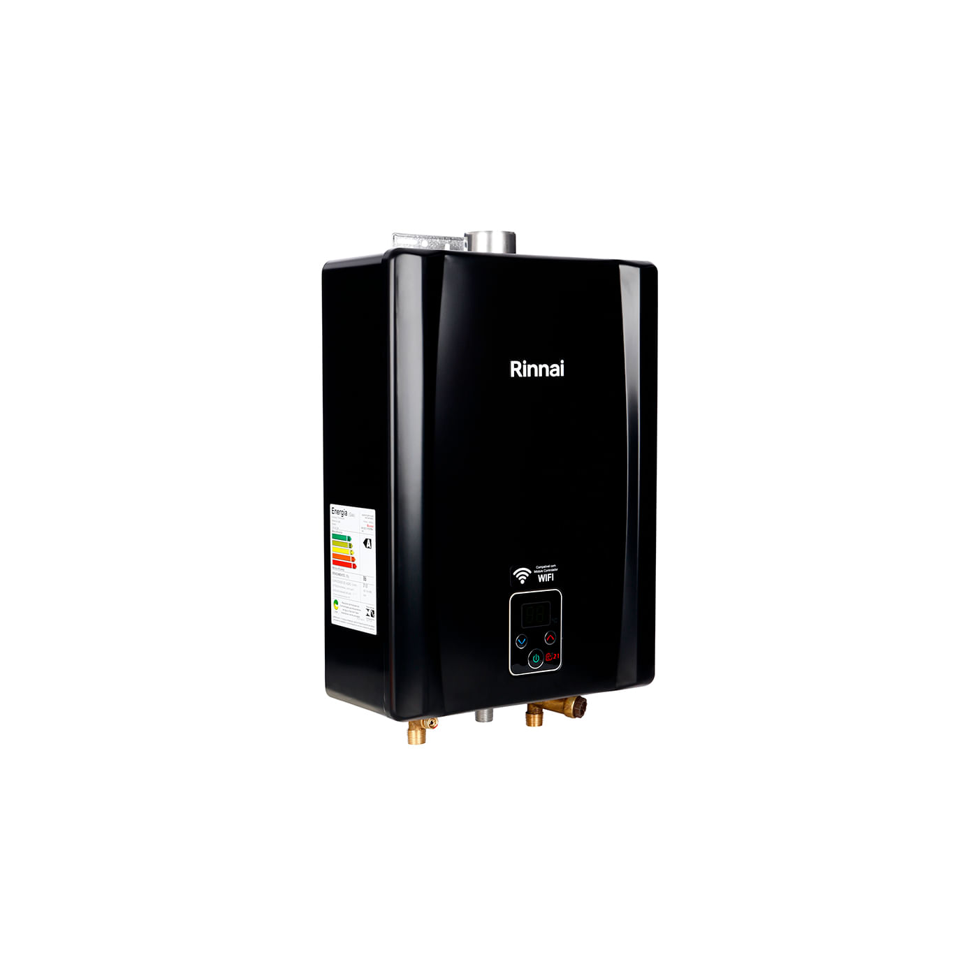 Aquecedor De Água A Gás Digital Reu-E211 Feh 21L Gn Preto Bivolt Rinnai