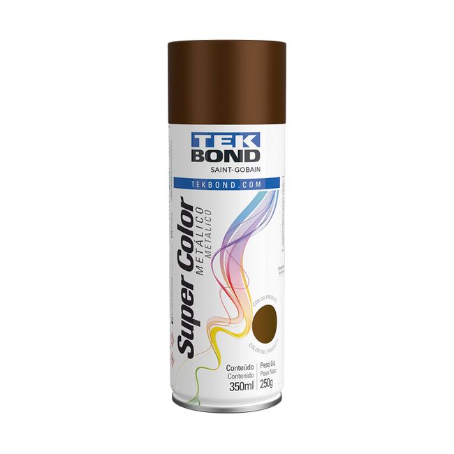 Tinta spray brilho natural Super Color marrom 350ml Tekbond