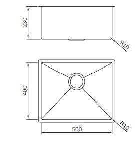 Cuba Linha Reta LR50 Escovada Em Aço Inox 304 50x40x23cm Mekal