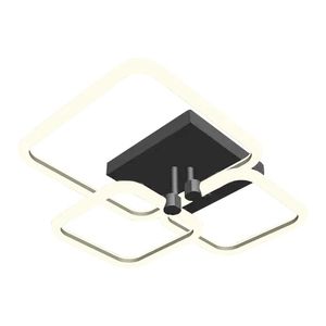 Plafon Space Square Triplo 3000K Preto LLumm Bronzearte