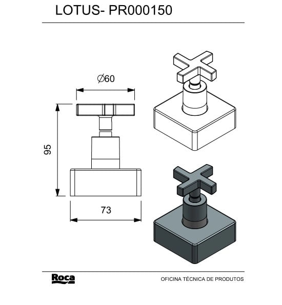 Acabamento de registro lotus base reforma cr.1.1/4" 1.1/2" Celite