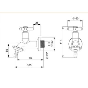 Torneira para tanque e jardim de parede com bico união plástico zip