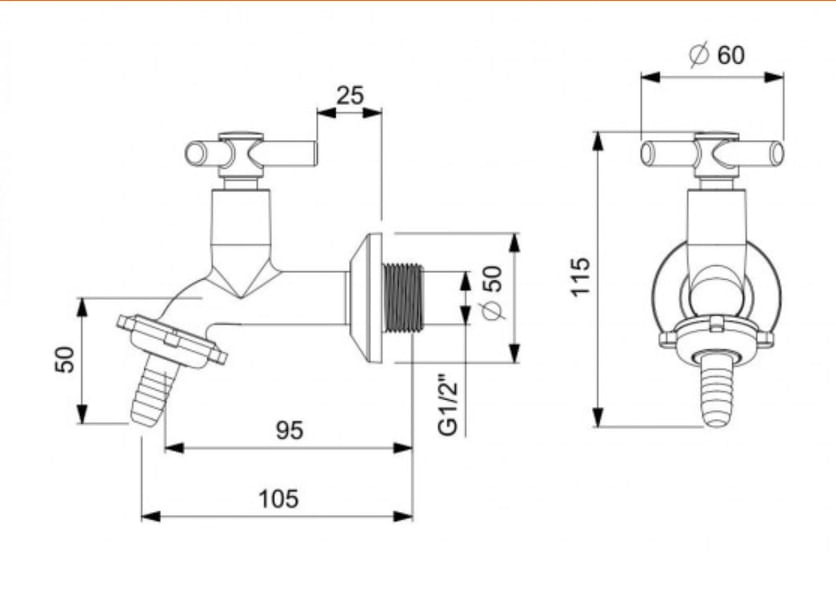 Torneira para tanque e jardim de parede com bico união plástico zip
