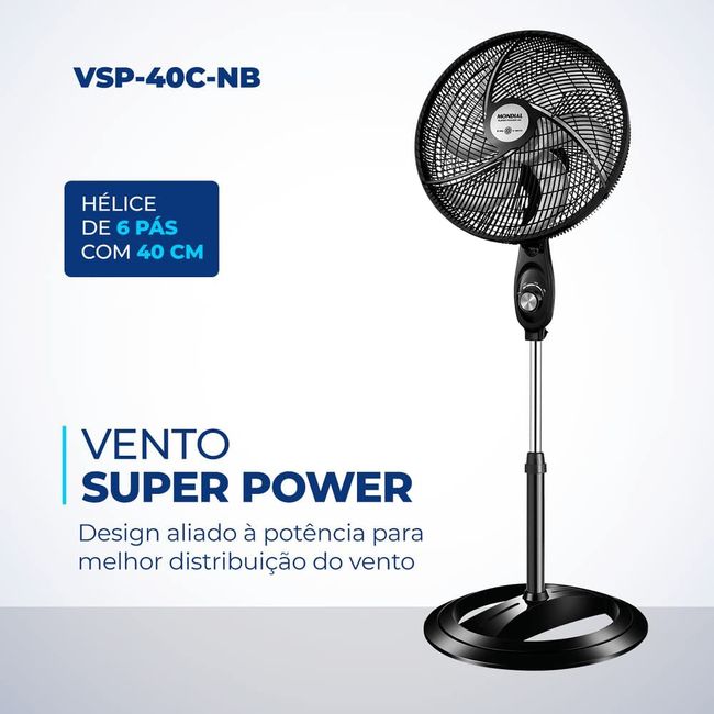 Vsp 40C B   Ventilador Coluna 40Cm Super Power 127V  Mondial