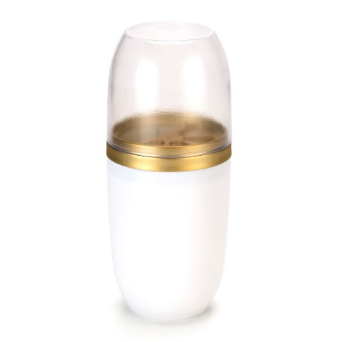 Porta Escovas Pasta C Tp 500Ml Transp Bco Dourad Fosco