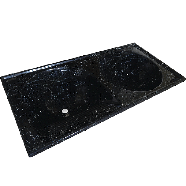 Tanque de Lavar Roupa Granitado Conjugado 100x50 40l Preto Onix Corso