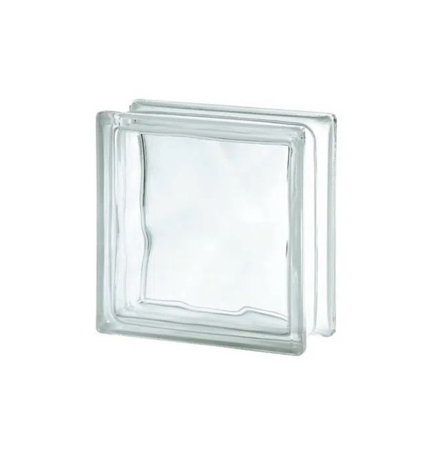 Bloco de vidro Wave 19x19cm incolor Exclusivo Telhanorte