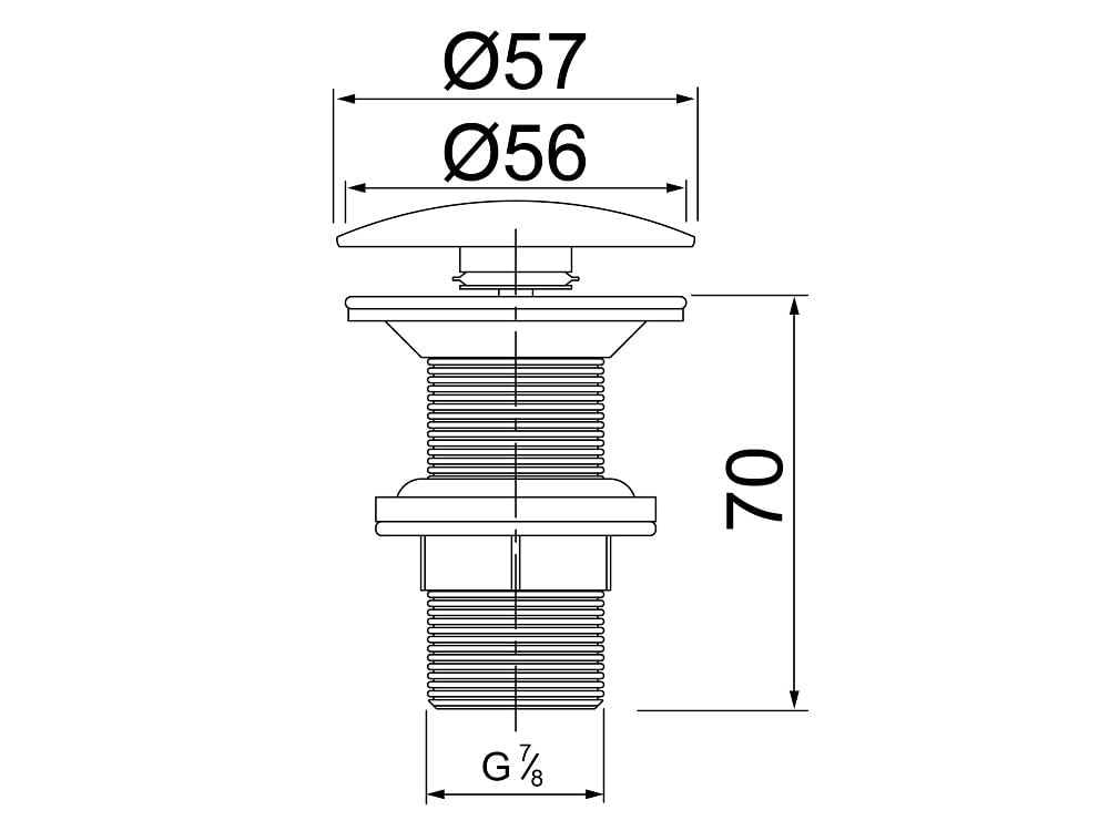 Válvula Lavatório Luxo Sem Ladrao Redonda Preto 1616 B20 Lorenzetti