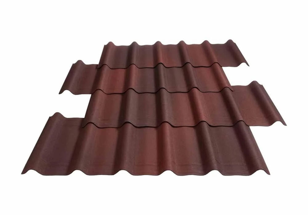 Telha Ecológica Onduvilla Fibra Vegetal,com Betume e Resina 107x40cm Vermelha Mesclado Onduline