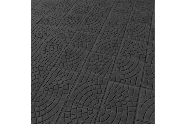 Piso Ladrilho Hidráulico Firenze Preto 30,7x30,7cm Caixa com 0,47 m² Borda Reta Cimartex