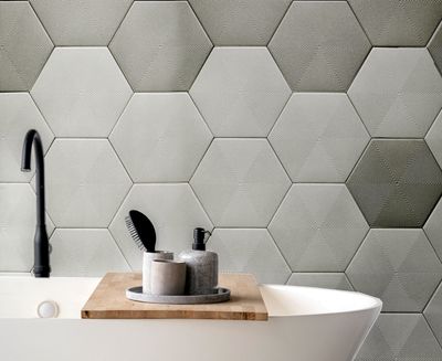 Telhanorte | Revestimento Fachada Hexagonal Connect Soft Grey Cx1,02