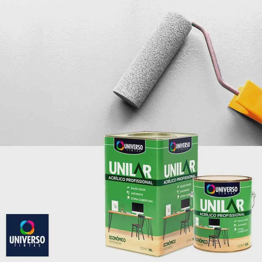 Unilar acrílico profissional branco neve Universo lata 18l