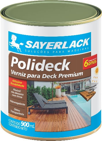 Verniz Para Deck  Semibrilho Ipe Polideck 900Ml Sayerlack