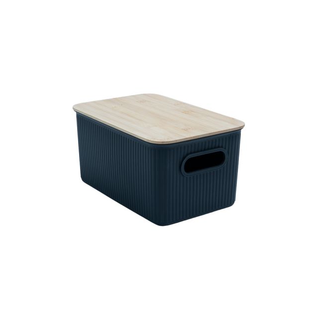 Caixa-Organizadora-Canelada-Com-Tampa-De-Bambu-6L-Preto-Oikos-2487497