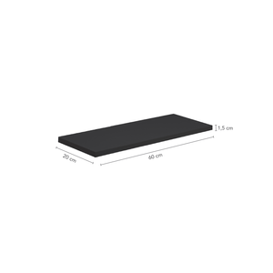 Prateleira Preta 1,5X20X60cm Facility Prat K