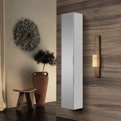 Telhanorte | Armário Vertical Blu 30cm Branco Com Porta Espelhada Bumi