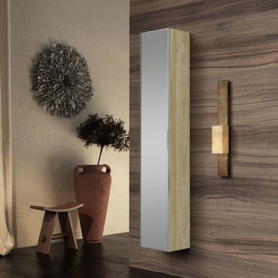 Telhanorte | Armário Vertical Blu 30cm Wood Com Porta Espelhada Bumi